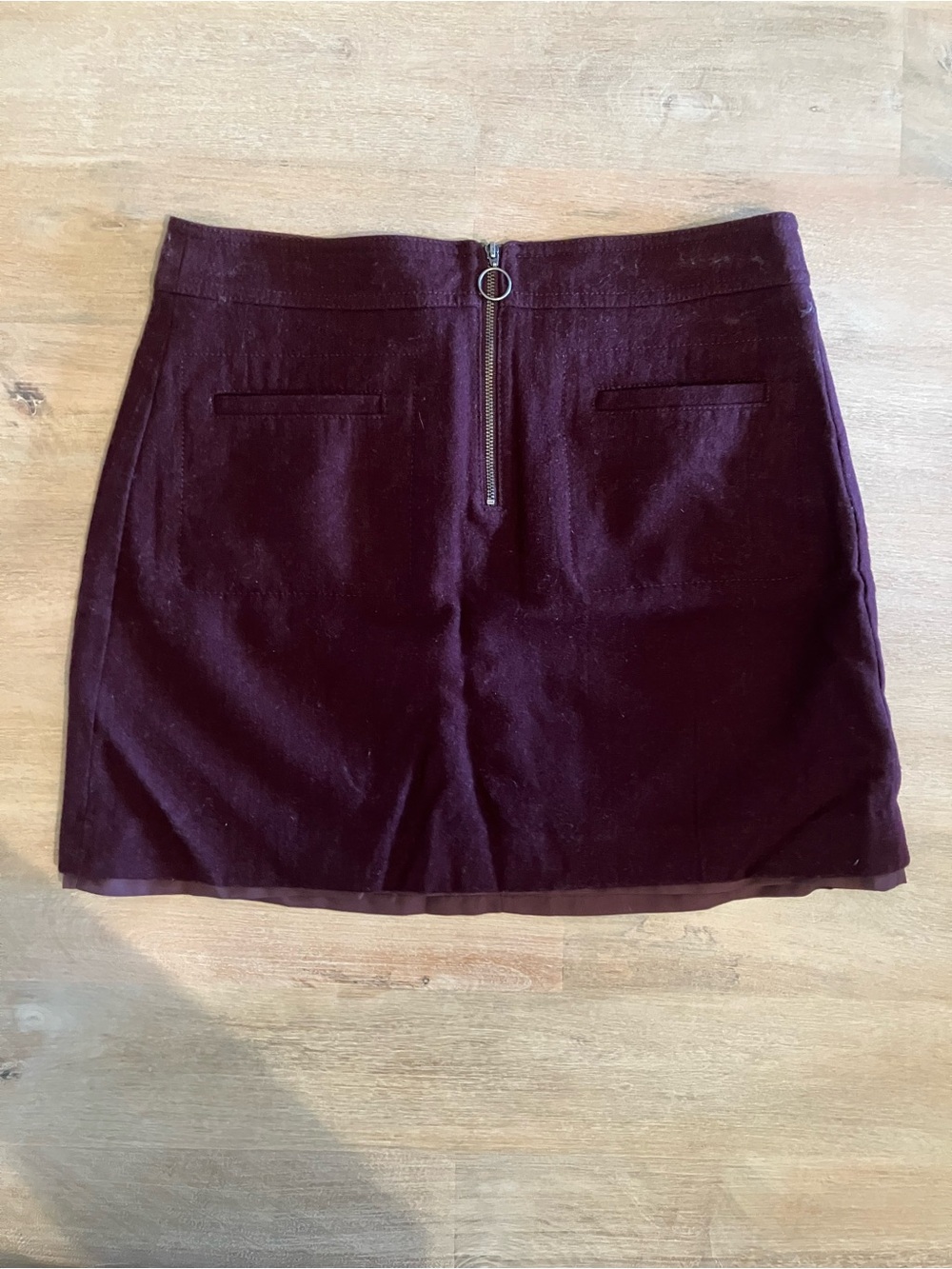 Madewell Wool Mini Skirt - Plum